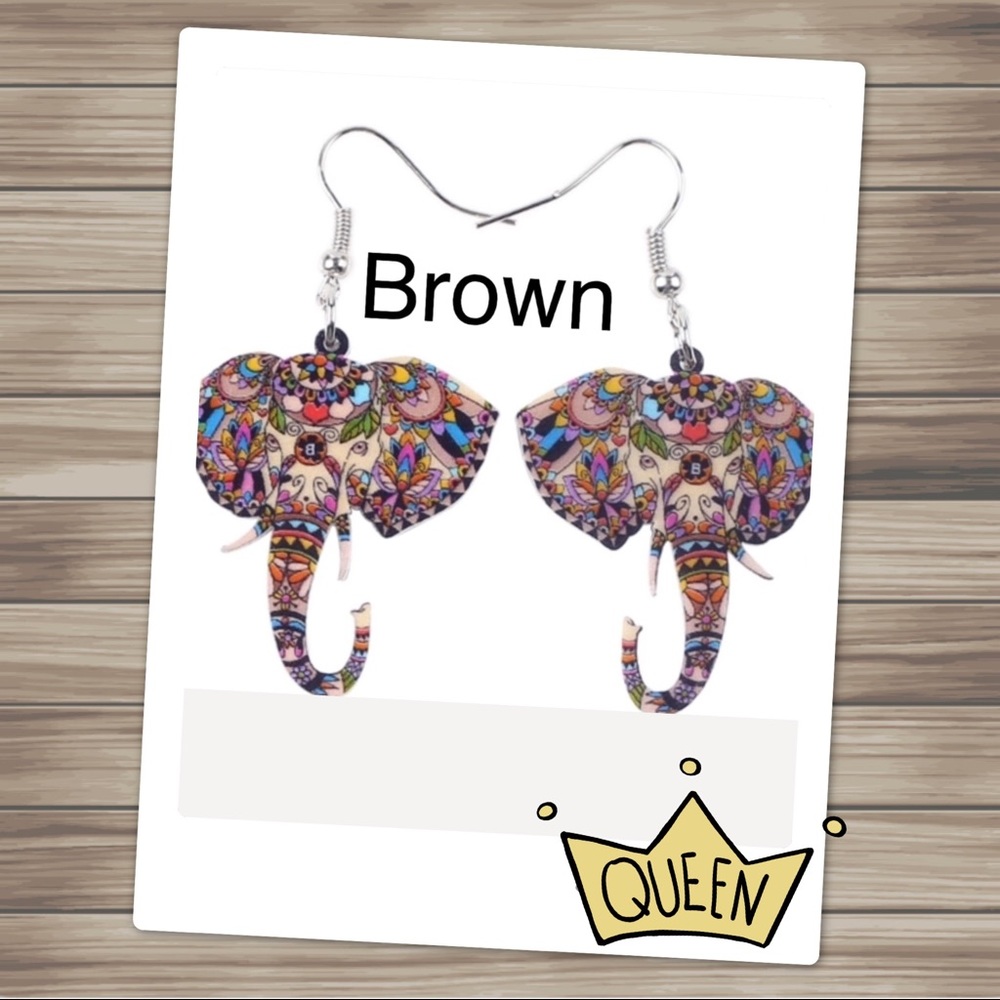 Elephant Acrylic Earrings